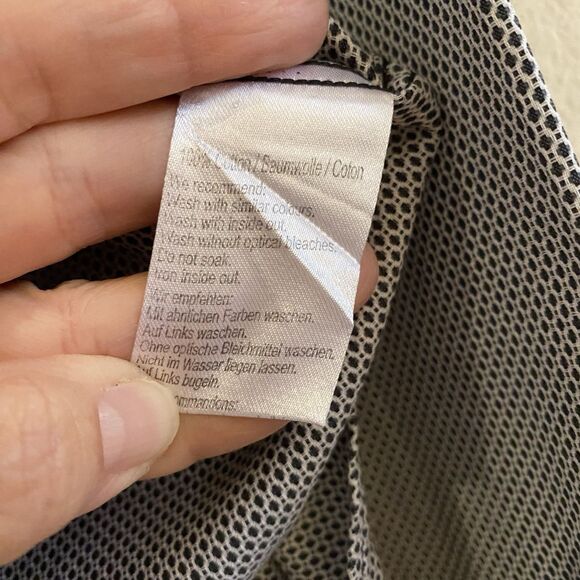 Sand Copenhagen‎ Mens 44 US Large Casual Shirt Button Up Black White 100% Cotton - Picture 8 of 10